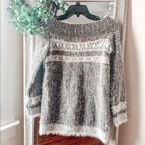 Anthropologie fuzzy winter sweater!